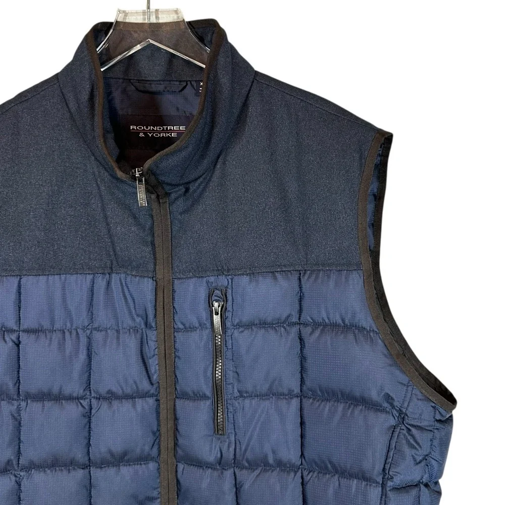 ROUNDTREE & YORKE Men's XXL Navy Blue Puffer Vest